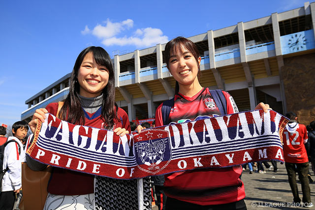 岡山の女子サポが遥々名古屋へやって来た！チームは強豪から勝利をもぎ取れるか？【明治安田Ｊ２ 第1節 名古屋vs岡山】