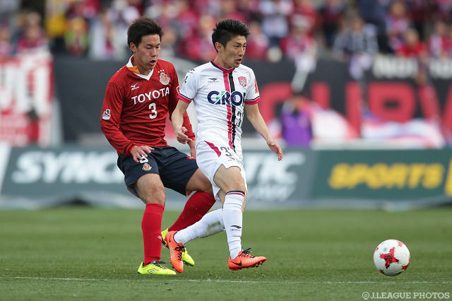 前線での奮闘実らず無得点に終わった豊川 雄太（岡山）【明治安田Ｊ２ 第1節 名古屋vs岡山】