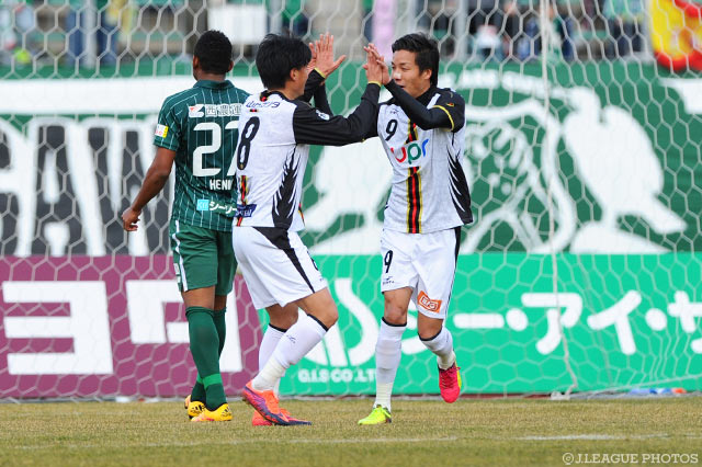 前半に2点を挙げた点取り屋、岸田 和人（山口）【明治安田Ｊ２ 第1節 岐阜vs山口】