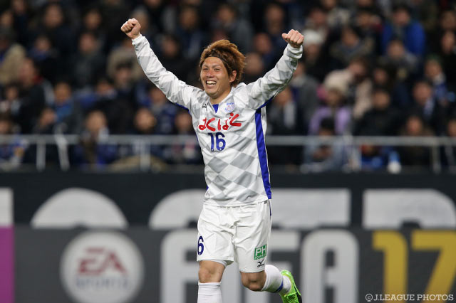 ゴール前に駆け上がり待望の先制点を決めた松橋 優（甲府）【明治安田Ｊ１ 第1節 Ｇ大阪vs甲府】