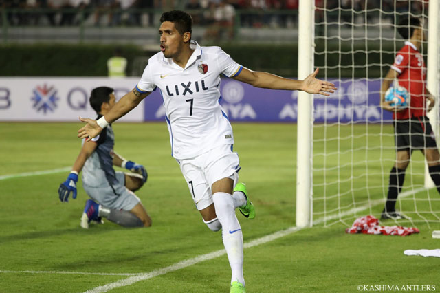 後半2分に同点弾となる得点を決めたペドロ ジュニオール（鹿島）【ＡＣＬ GS MD2 ムアントンvs鹿島】