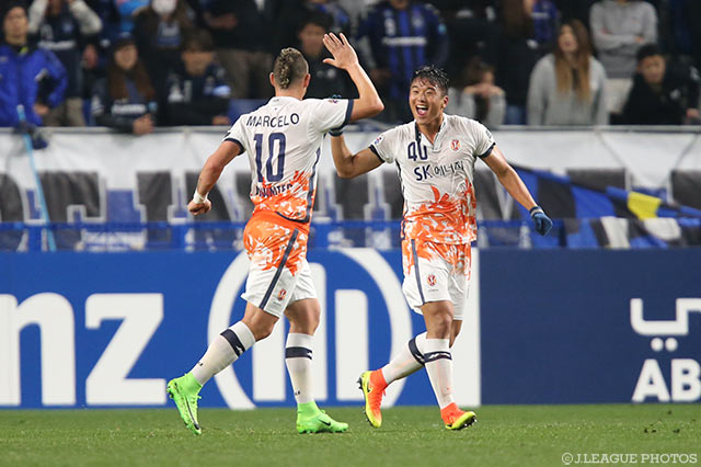 マルセロ（#10）が追加点を決め、リードを3点に広げた済州【ＡＣＬ GS MD2 Ｇ大阪vs済州】