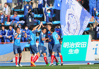 61分に右足で貴重な追加点を決めた林 陵平（水戸）【明治安田Ｊ２ 第2節 水戸vs金沢】