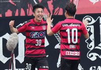 後半序盤に先制ヘッドを押し込んだ豊川 雄太（岡山）【明治安田Ｊ２ 第2節 岡山vs熊本】