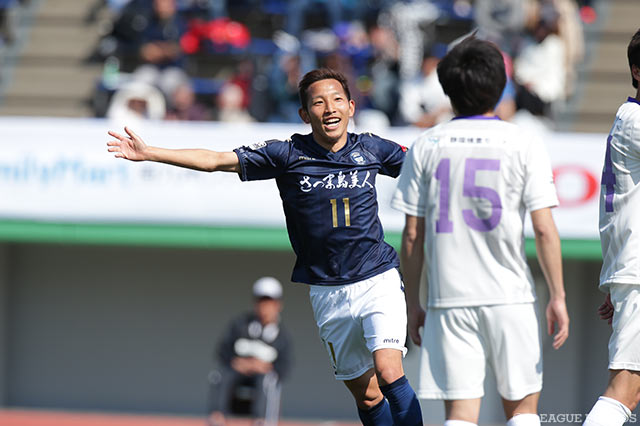 2ゴールで開幕戦勝利に貢献した五領 淳樹（鹿児島）【明治安田Ｊ３ 第1節 鹿児島vs藤枝】