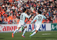 自身の持つリーグ最多記録を更新する通算23点目の直接FKを決めた中村 俊輔（磐田）【明治安田Ｊ１ 第3節 大宮vs磐田】