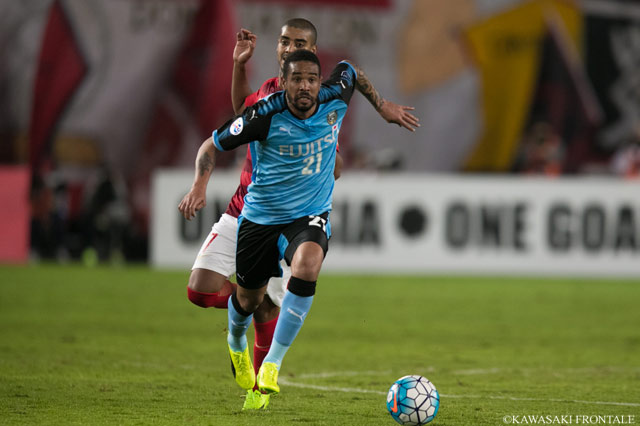 攻守に存在感をみせたエドゥアルド ネット（川崎Ｆ）【ＡＣＬ GS MD3 広州恒大vs川崎Ｆ】