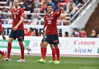 鋭いクロスで先制点となるオウンゴールを誘った内田 健太（名古屋）【明治安田Ｊ２ 第4節 名古屋vs水戸】