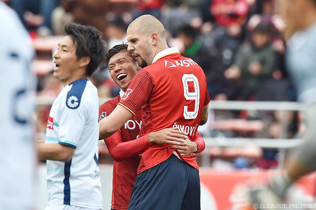 シモビッチの追加点でリードを2点に広げた名古屋【明治安田Ｊ２ 第4節 名古屋vs水戸】