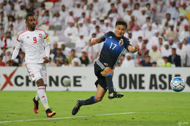 52分に追加点を挙げた今野 泰幸（Ｇ大阪）【ロシアＷ杯 アジア最終予選 UAEvs日本】