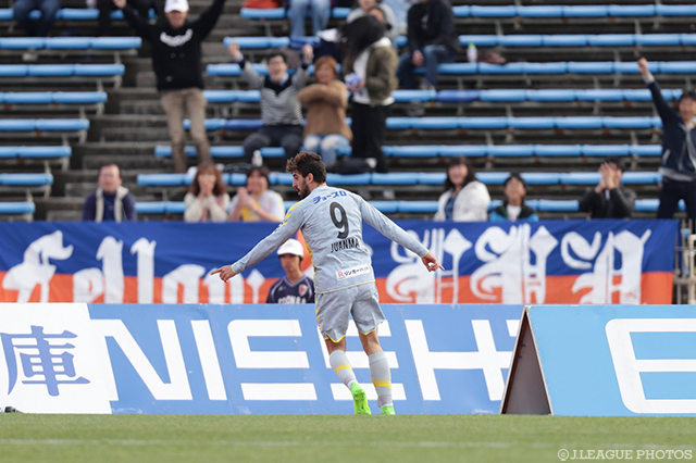 開幕戦以来となる４試合ぶりのゴールを決めたファンマ（長崎）【明治安田Ｊ2 第5節 京都vs長崎】