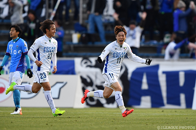 25分にリードを２点に広げるゴールを決めた島屋 八徳（徳島）【明治安田Ｊ2 第5節 横浜FCvs徳島】