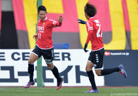 決勝点を決め、3試合連続得点と絶好調の田村 翔太（福島）【明治安田Ｊ３ 第3節 福島vs琉球】