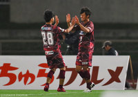 貴重な追加点を決め、今季初勝利に貢献した富樫 佑太（琉球 #9）