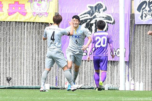 先制ヘッドを押し込み、2試合連続得点の尾本 敬（栃木）【明治安田Ｊ３ 第4節 藤枝vs栃木】