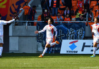 試合終了間際に値千金の決勝PKを決めた星 広太（福島）【明治安田Ｊ３ 第4節 長野vs福島】