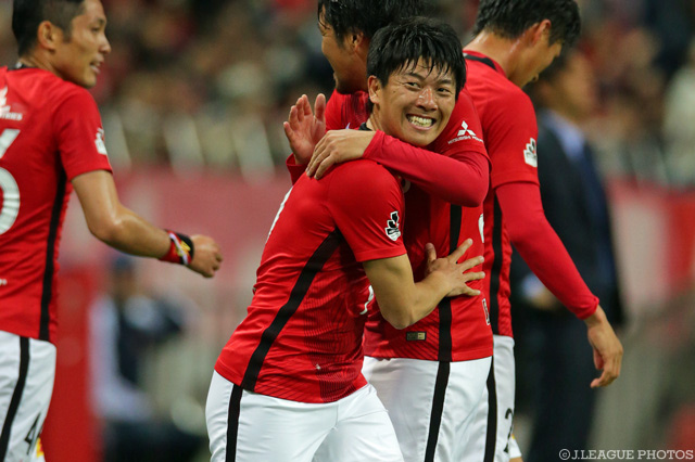 チーム3点目となるゴールをあげた武藤 雄樹（浦和）【明治安田Ｊ１ 第6節 浦和vs仙台】