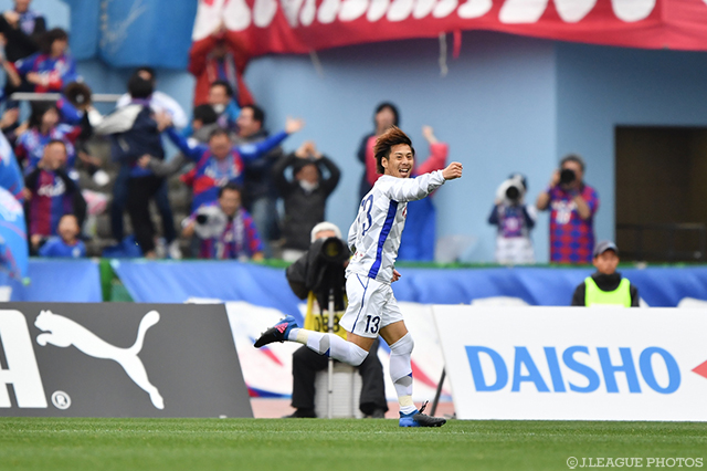 後半アディショナルタイム1分に均衡を破った河本 明人（甲府）【明治安田Ｊ１ 第6節 川崎Ｆvs甲府】