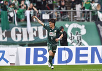 60分に先制ヘッドを決めた古橋 亨梧（岐阜）【明治安田Ｊ２ 第7節 岐阜vs水戸】