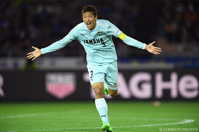 鋭い一撃を突き刺して試合を振り出しに戻した大井 健太郎（磐田）【明治安田Ｊ１ 第6節 横浜FMvs磐田】