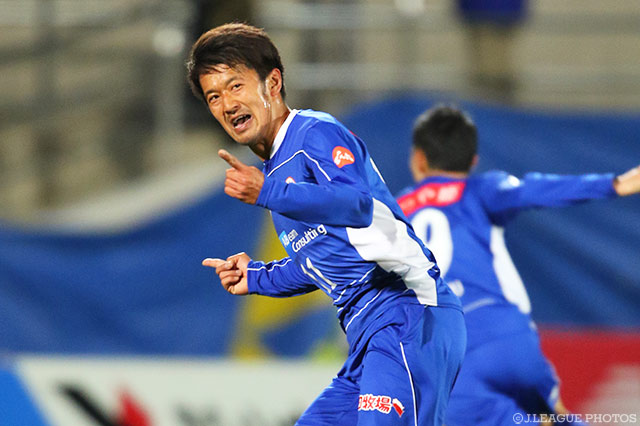 激闘に終止符を打つ決勝点で今季2勝目に導いた阪野 豊史（山形）【明治安田Ｊ２ 第7節 山形vs大分】