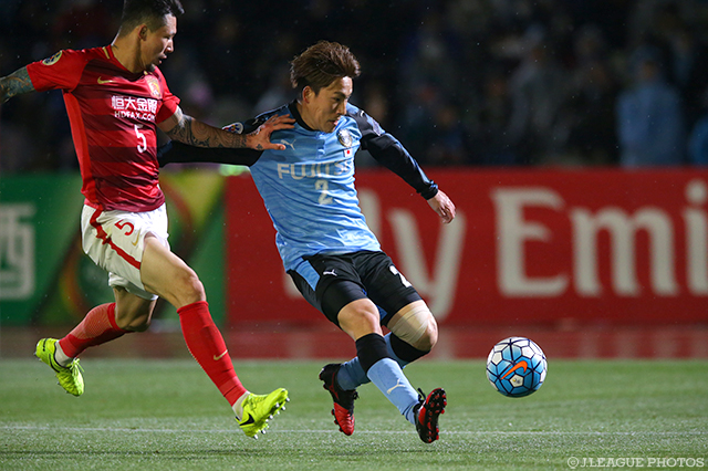 58分から森本 貴幸に代わって出場した登里 享平（川崎Ｆ）【ＡＣＬ GS MD4 川崎Ｆvs広州恒大】