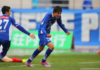 今季初得点となる決勝ゴールを押し込んだ汰木 康也（山形）【明治安田Ｊ２ 第8節 山形vs東京Ｖ】