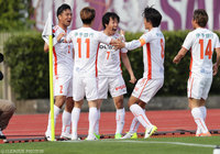 前半終了間際に貴重な先制点を挙げた近藤 貴司（愛媛 #7）【明治安田Ｊ２ 第8節 京都vs愛媛】