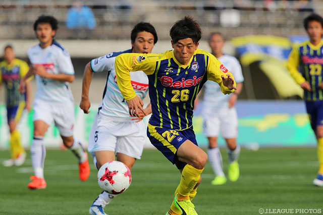 2戦連発が期待された高井 和馬（群馬）はシュートチャンスに恵まれず【明治安田Ｊ２ 第8節 群馬vs水戸】