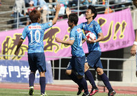 85分に今季初得点となる同点ゴールを決めた我那覇 和樹（讃岐）【明治安田Ｊ２ 第8節 讃岐vs岡山】