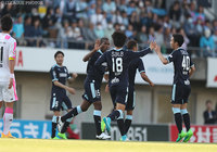 先制を許した１分後の89分に同点ゴールを決めたアダイウトン（磐田）【明治安田Ｊ１ 第7節 磐田vs鳥栖】