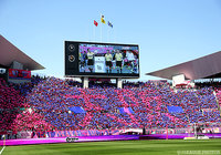 Ｃ大阪のゴール裏にはクラブカラーで「大阪」の文字【明治安田Ｊ１ 第7節 Ｃ大阪vsＧ大阪】