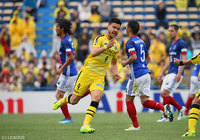 ゴール右隅へ先制PKを決めたクリスティアーノ（柏）【明治安田Ｊ１ 第8節 柏vs横浜FM】