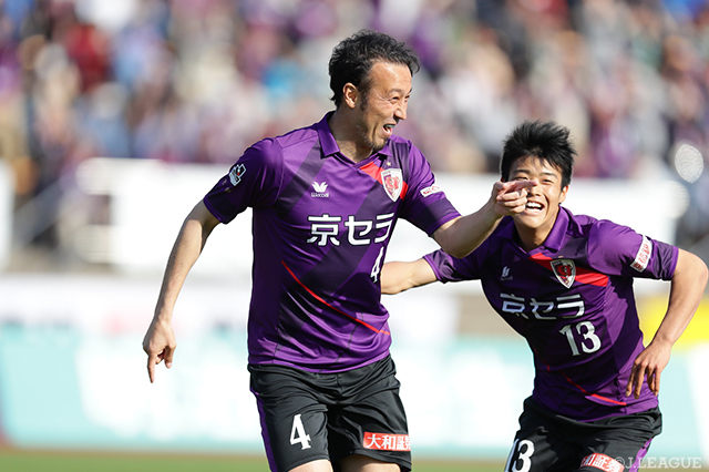 ２試合連続となる先制ゴールを決めた田中 マルクス闘莉王（京都）【明治安田Ｊ２ 第9節 京都vs松本】