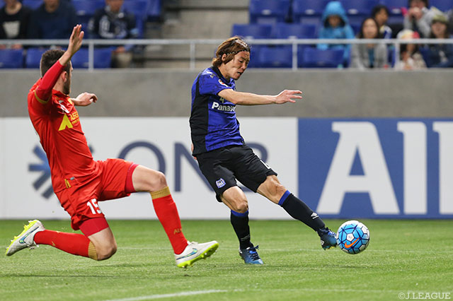 左サイドを果敢にオーバーラップした藤春 廣輝（Ｇ大阪）【ＡＣＬ GS MD5 Ｇ大阪vsアデレード】