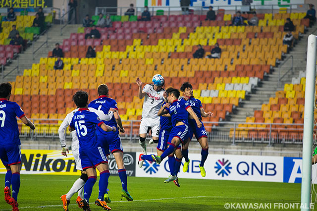 打点の高いヘディングで決勝点を押し込んだ奈良 竜樹（川崎Ｆ）【ＡＣＬ GS MD5 水原三星vs川崎Ｆ】