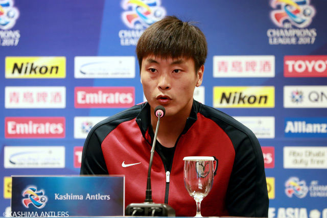 前日公式記者会見に出席したクォン スンテ（鹿島）【ＡＣＬ GS MD5 蔚山vs鹿島】
