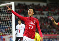 前半終了間際のゴールで3点差とした李 忠成（浦和）【ＡＣＬ GS MD5 浦和vsウェスタンシドニー】