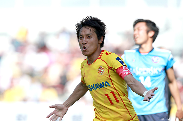 40分に逆転ゴールを決めた池元 友樹（北九州）【明治安田Ｊ３ 第6節 北九州vsYS横浜】