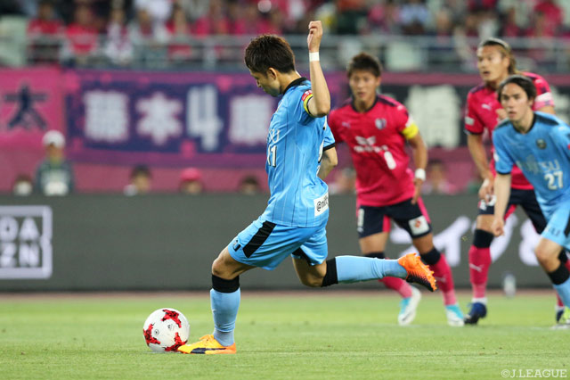 小林 悠（川崎Ｆ）のPKはクロスバーに嫌われて先制ならず【明治安田Ｊ１ 第9節 Ｃ大阪vs川崎Ｆ】