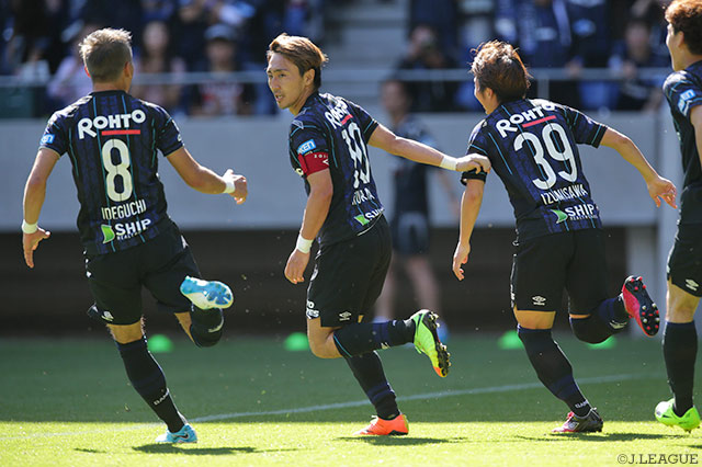 同点弾を決め、ここ4試合で3得点と好調の倉田 秋（Ｇ大阪）【明治安田Ｊ１ 第10節 Ｇ大阪vs清水】