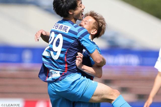 共に3試合連続得点で秋田の快進撃を支える田中 智大（左）と久富 賢（右）【明治安田Ｊ３ 第7節 秋田vs藤枝】