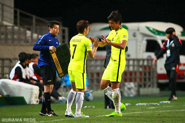 田村 友との交代で約8ヵ月半ぶりの公式戦復帰を果たした梅崎 司（浦和 #7）【ＡＣＬ GS MD6 FCソウルvs浦和】