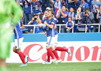 前半アディショナルタイムに先制点を押し込んだ金井 貢史（横浜FM）【明治安田Ｊ１ 第11節 横浜FMvs甲府】