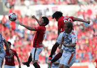 57分にはヘッドでこの日２点目となるゴールを決めた興梠 慎三（浦和）【明治安田Ｊ１ 第12節 浦和vs清水】