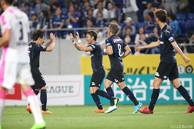 先制から4分後に倉田 秋の追加点でリードを広げたＧ大阪【明治安田Ｊ１ 第12節 Ｇ大阪vs鳥栖】