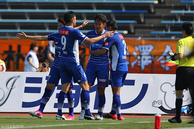 CKを阪野 豊史が頭で合わせて先制した山形【明治安田Ｊ２ 第15節 山形vs山口】