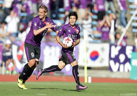 移籍加入後初得点となる同点弾を挙げた伊東 俊（山形）【明治安田Ｊ２ 第16節 京都vs岐阜】