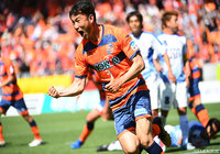 29分に決勝ヘッドを決めた大島 嵩弘（長野）【明治安田Ｊ３ 第10節 長野vs富山】