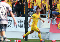 途中出場から今季初ゴールとなる決勝ゴールを決めた水永 翔馬（北九州）【明治安田Ｊ３ 第10節 北九州vsＦ東23】